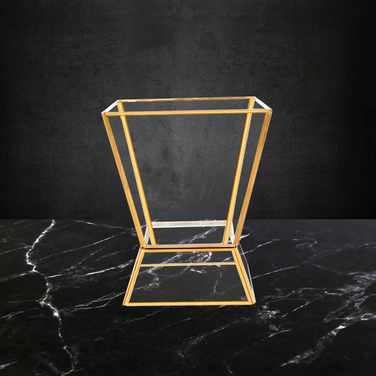 Glass With Brass Rim Vase