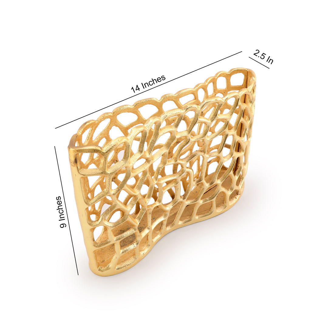 Aluminium Gold Ring Sleeping Rectangle Vase - Small