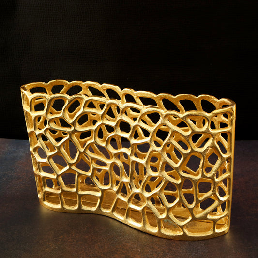 Aluminium Gold Ring Sleeping Rectangle Vase - Small