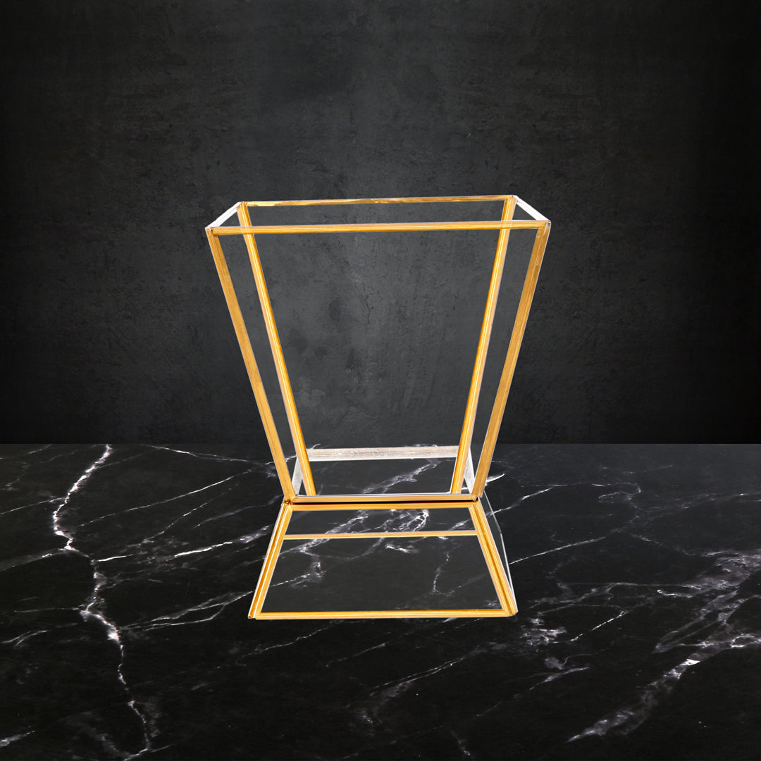 Glass With Brass Rim Vase