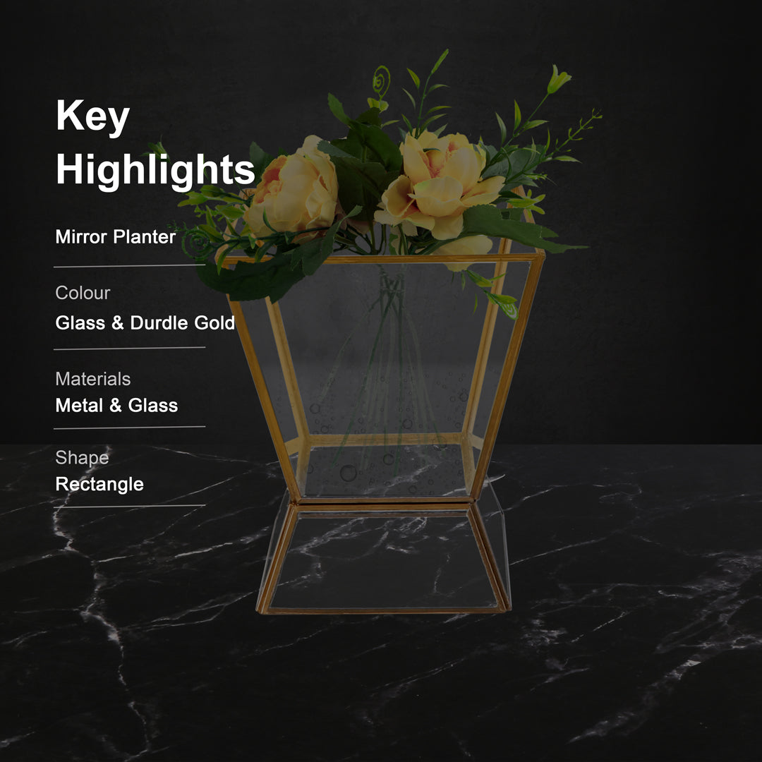 Glass With Brass Rim Vase