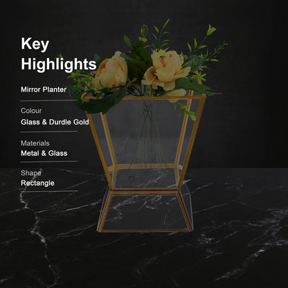 Glass With Brass Rim Vase