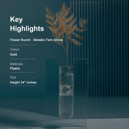 Flower Bunch - Metallic Gold Fern Sticks