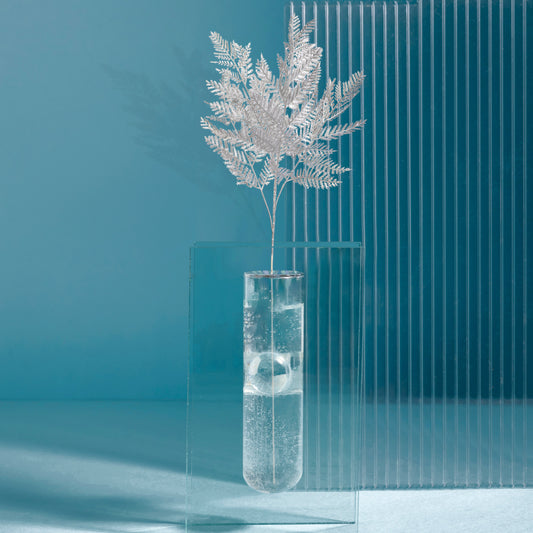 Flower Bunch - Metallic Silver Fern Sticks