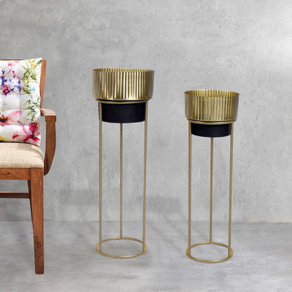 Lined Metal Planter Set of 2