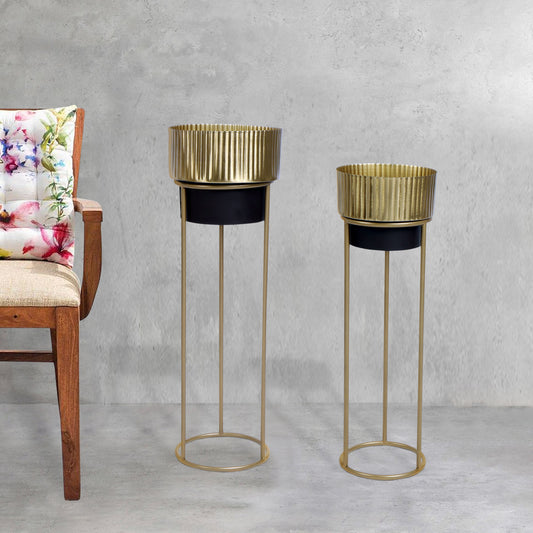 Lined Metal Planter Set of 2